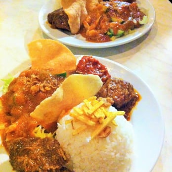 Java Restaurant - Nasi Rames: Beef Rendang, Gado-Gado, Sambal Chilli Egg served with white rice and a large Prawn Cracker - Restaurants Near Me - Randwick, NSW