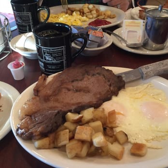 Corner Cafe Restaurant - Breakfast of steak eggs home fries toast and coffee - American Near Me - Delaware, Ohio Corner Cafe Restaurant - Breakfast of steak eggs home fries toast and coffee - American Near Me - Delaware, Ohio