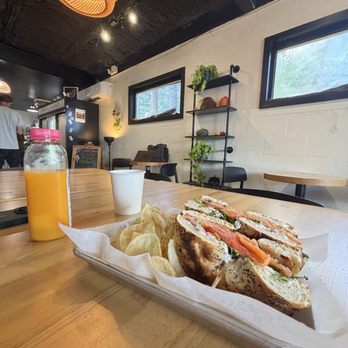 Propagate Social House - Smoked Salmon Sandwich (LOX) and tangerine juice - Coffee & Tea Near Me - Apopka, Florida Propagate Social House - Smoked Salmon Sandwich (LOX) and tangerine juice - Coffee & Tea Near Me - Apopka, Florida