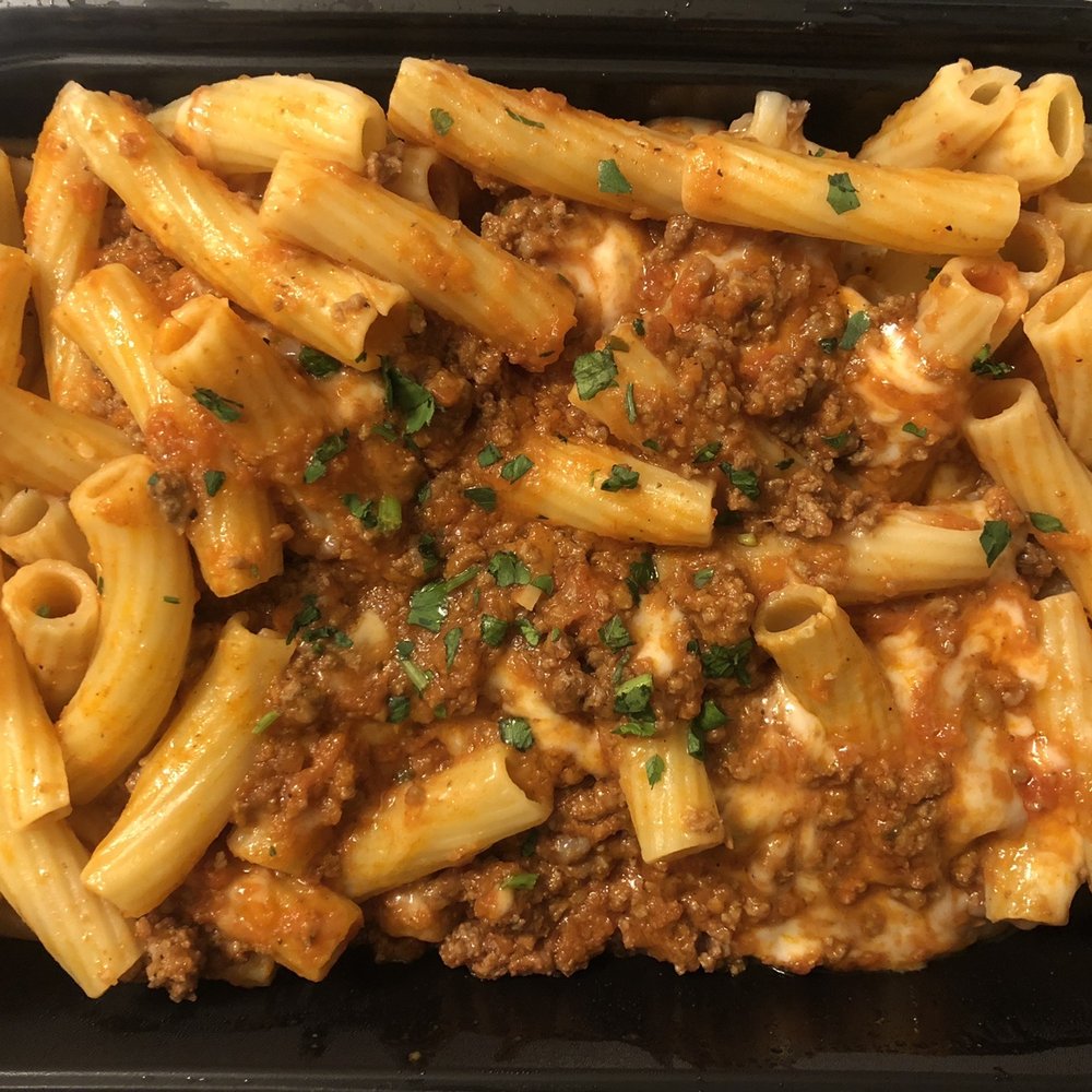 Stonefire Grill - Baked Rigatoni with Meat Sauce & Mozzarella - Salad Near Me - Torrance, California Stonefire Grill - Baked Rigatoni with Meat Sauce & Mozzarella - Salad Near Me - Torrance, California