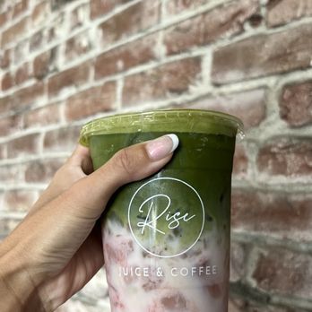 Rise Juice & Coffee - Guava Matcha Ice Latte - Coffee & Tea Near Me - Long Beach, California Rise Juice & Coffee - Guava Matcha Ice Latte - Coffee & Tea Near Me - Long Beach, California