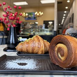 Little France Coffee & Bakery - Coffee croissant roll; pistachio croissant