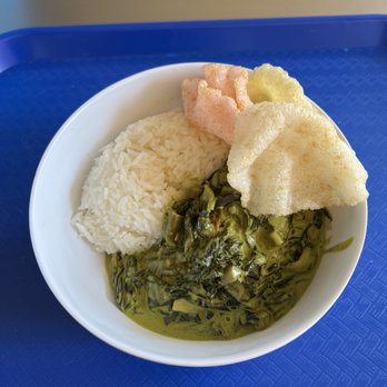 Soy Pinoy - Kale Liang (stewed kale in coconut milk, chilies and ground dried baby shrimp) (rice and shrimp chips included) - Filipino Near Me - Houston, Texas Soy Pinoy - Kale Liang (stewed kale in coconut milk, chilies and ground dried baby shrimp) (rice and shrimp chips included) - Filipino Near Me - Houston, Texas