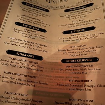 Apotheke - Apotheke Menu - Cocktail Bars Near Me - New York, New York Apotheke - Apotheke Menu - Cocktail Bars Near Me - New York, New York