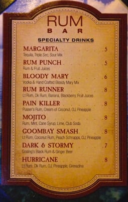 Menu photo 8 The Rum Bar Key West, FL Menu photo 8 The Rum Bar Key West, FL
