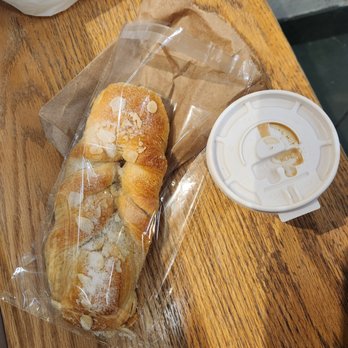 Sweets Bakery - Almond twist bun with coffee - Bubble Tea Near Me - New York, New York