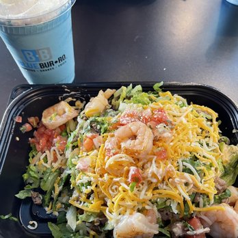 Blue Burro - Blue Horchata Shake Surf-n-Turf Rolled Tacos - Salad Near Me - Long Beach, California