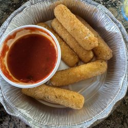 Typical mozzarella sticks that can be purchased at a fast food restaurant
