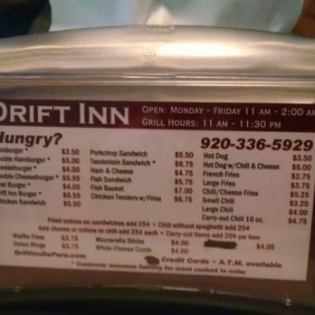 The Drift Inn - The menu - American Near Me - DePere, Wisconsin