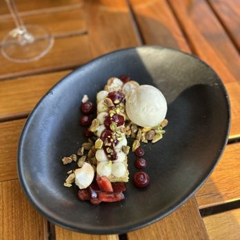 Bear at Stanly Ranch - Pistachio cherry vanilla ice cream - New American Near Me - Napa, California