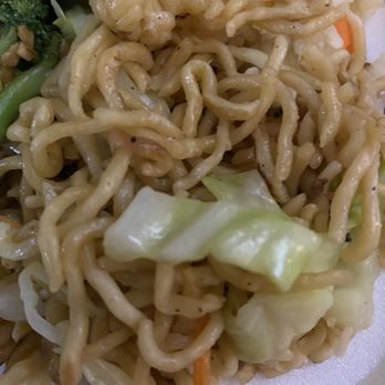 Asian Kitchen - A close-up of their chow mein, that looks like broken down top Ramen - Chinese Near Me - Modesto, California