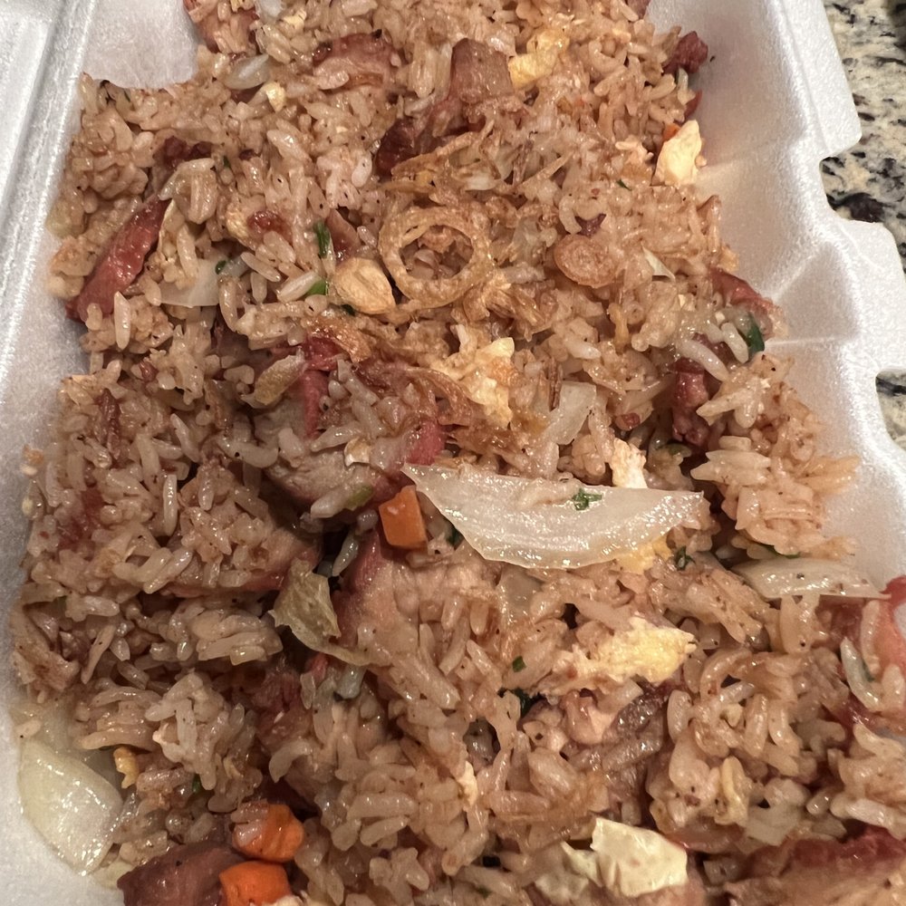 KEEKS Eggrolls & Wings - BBQ pork fried rice (with extra meat) - Asian Fusion Near Me - Keller, Texas KEEKS Eggrolls & Wings - BBQ pork fried rice (with extra meat) - Asian Fusion Near Me - Keller, Texas