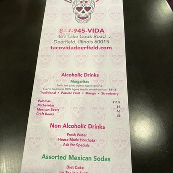 Taco Vida - Menu September 2024 - Mexican Near Me - Deerfield, Illinois