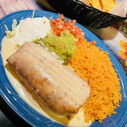 Chimi's Fresh-Mex - Beef chimi; double side of rice; chips
