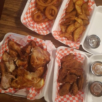 Colonel Wings - Churrasco Chicken (off menu), dry rub wings, taters and onion rings - Chicken Wings Near Me - Bowmanville, Ontario