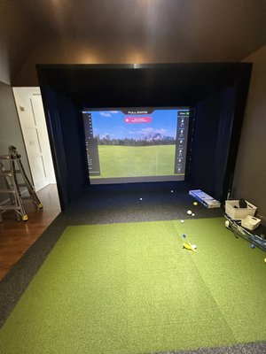 TV Mounting Service - This Golf Simulator installation transformed an existing game room into the ULIMATE MAN CAVE  and entertainment space. We designed and integrated the indoor Golf Simulator into the rooms existing layout, creating a seamless experience tat combines golf, entertainment, and relaxation all in one space...