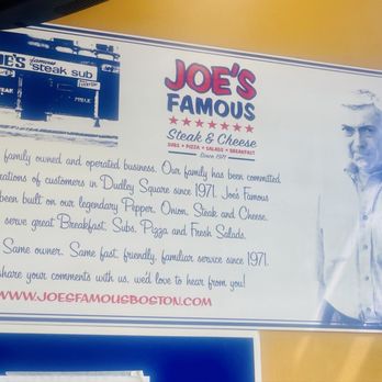 Joe's Famous Steak & Cheese - Interior - Pizza Near Me - Boston, Massachusetts Joe's Famous Steak & Cheese - Interior - Pizza Near Me - Boston, Massachusetts