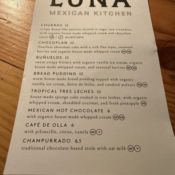 LUNA Mexican Kitchen - Dessert menu - Mexican Near Me - San Jose, California LUNA Mexican Kitchen - Dessert menu - Mexican Near Me - San Jose, California