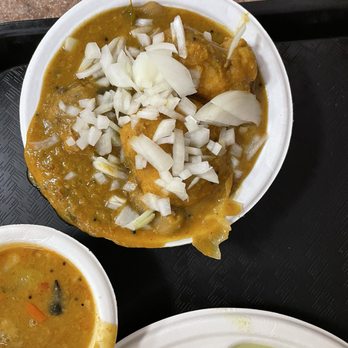 Ganesh Temple Canteen - Red onion sambar vada soaked - Indian Near Me - Flushing, New York Ganesh Temple Canteen - Red onion sambar vada soaked - Indian Near Me - Flushing, New York