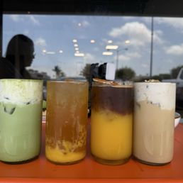 My favs are Bumblebee coffee two layers of brownish and orange.