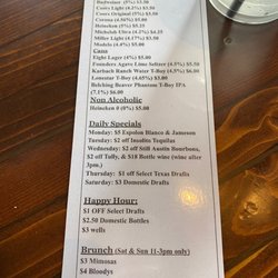Vincent's Sports Pub - HH/specials menu