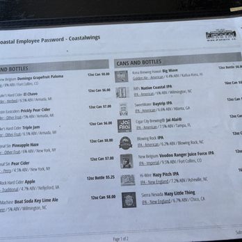 Coastal Wing & Spirits - Beers - Chicken Wings Near Me - Sneads Ferry, North Carolina Coastal Wing & Spirits - Beers - Chicken Wings Near Me - Sneads Ferry, North Carolina