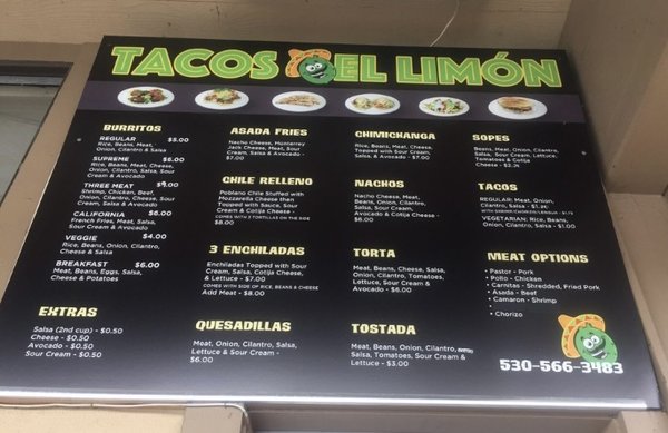 Menu photo 3 Tacos El Limon Chico, CA