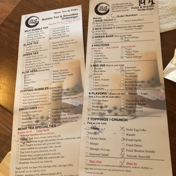Moar Tea & Poke - Menus - Poke Near Me - Indianapolis, Indiana