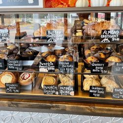 Weird Brothers Coffee - Glass display case PACKED with all sorts of yummy baked goodies - zoom in for details and prices
