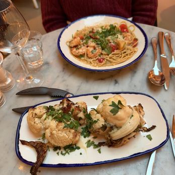 The Seafood Bar - Shrimp scampi and cauliflower - Seafood Near Me - Amsterdam, New Hampshire