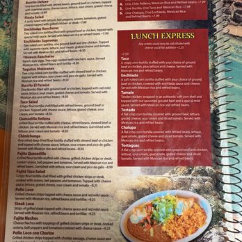 El Paraiso Restaurant - Menu 5 - Mexican Near Me - Bean Station, Tennessee