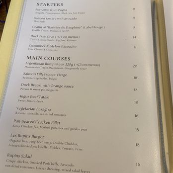 Les Rupins - Lunch Menu September 2026 - Bistros Near Me - Paris, 75 Les Rupins - Lunch Menu September 2026 - Bistros Near Me - Paris, 75