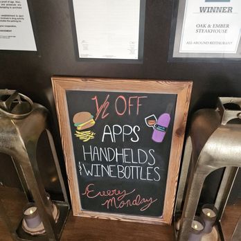 Oak & Ember Steakhouse - Mondays - half off apps, handhelds and wine bottles - Steakhouses Near Me - Stuart, Florida Oak & Ember Steakhouse - Mondays - half off apps, handhelds and wine bottles - Steakhouses Near Me - Stuart, Florida