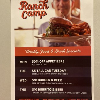 Ranch Camp - Specials - Mexican Near Me - Stowe, Vermont Ranch Camp - Specials - Mexican Near Me - Stowe, Vermont