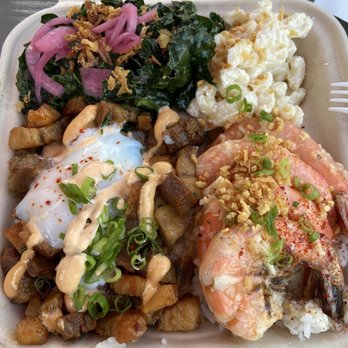 Barkada Edmonds - Sisig, mac salad, garlic shrimp, kale salad - Filipino Near Me - Edmonds, Washington