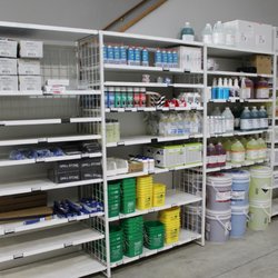 A full range of commercial cleaning products ready for in-store purchase.
