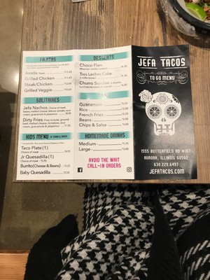 Menu photo 3 Jefa Tacos Aurora, IL