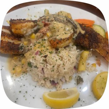 Katie's Seafood House - Blacked American Red Snapper w shrimp - Seafood Near Me - Galveston, Texas Katie's Seafood House - Blacked American Red Snapper w shrimp - Seafood Near Me - Galveston, Texas