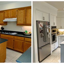 Cabinet Reface Before/After