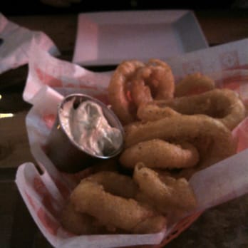 Pizza J - Onion rings with blue cheese dip - Pizza Near Me - Providence, Rhode Island Pizza J - Onion rings with blue cheese dip - Pizza Near Me - Providence, Rhode Island