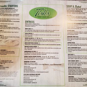 Tish's Restaurant - Menu - Main side, as of 11-5-2024, looks pretty much the same as before - American Near Me - Council Bluffs, Iowa
