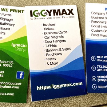 Iggymax By Granja & Son Printing - Business card - Printing Services Near Me - Chicago, Illinois Iggymax By Granja & Son Printing - Business card - Printing Services Near Me - Chicago, Illinois