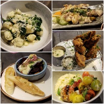 Goen Dining + Bar - Herb Gnocchi, Chicken Skewers, Mushroom Fries, Garlic Shrimp with Polenta, and Beets - Pan Asian Near Me - Kailua, Hawaii