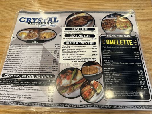 Menu photo 1 Crystal Restaurant Rehoboth Beach, DE Menu photo 1 Crystal Restaurant Rehoboth Beach, DE