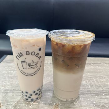 Tim Boba - Jasmine milk tea & Hokkaido milk tea with coffee - Bubble Tea Near Me - Riverside, California