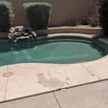 Brilliant Pools - this is what the pool looks like before the accident. we never got a blue pool. - Pool Cleaners Near Me - Scottsdale, Arizona