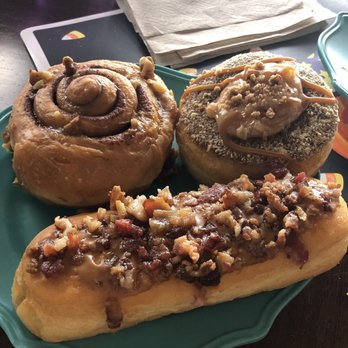 Mojo Donuts - Bacon log donut cinnamon bun and apple cheese cake - Donuts Near Me - Pembroke Pines, Florida Mojo Donuts - Bacon log donut cinnamon bun and apple cheese cake - Donuts Near Me - Pembroke Pines, Florida