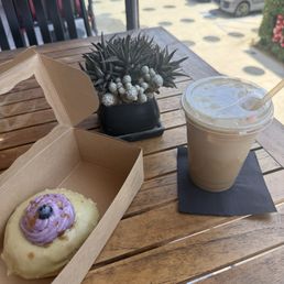 Matcha Blueberry Donut & Seasonal Iced Latte Matcha Blueberry Donut & Seasonal Iced Latte