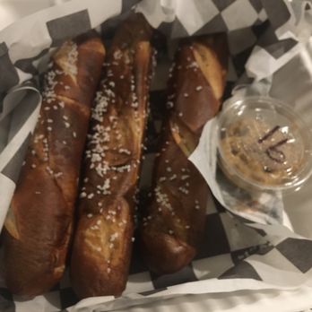 Abolitionist Ale Works - Bavarian Pretzel Rods with Beer Mustard - Pizza Near Me - Charles Town, West Virginia Abolitionist Ale Works - Bavarian Pretzel Rods with Beer Mustard - Pizza Near Me - Charles Town, West Virginia