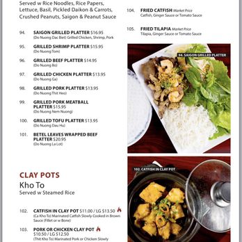 Pho Saigon Restaurant - Platters menu - Vietnamese Near Me - Indianapolis, Indiana